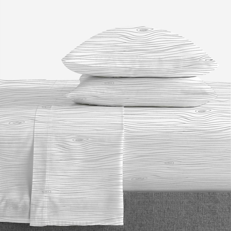 Loon Peak® 160 GSM Wood Grain Flannel Sheet Set Wayfair Canada